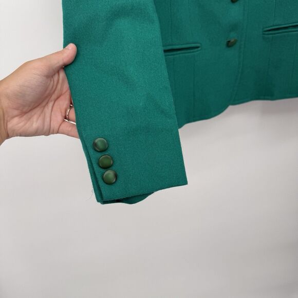 Pendleton Vintage Green Wool Blazer Made in USA Business Size 12 - Picture 3 of 12